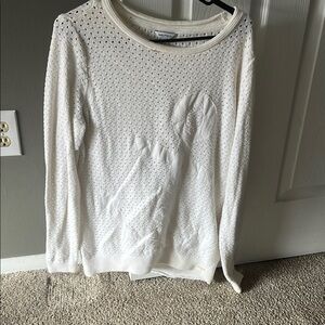 Nautica White Anchor Crew Neck Sweater
